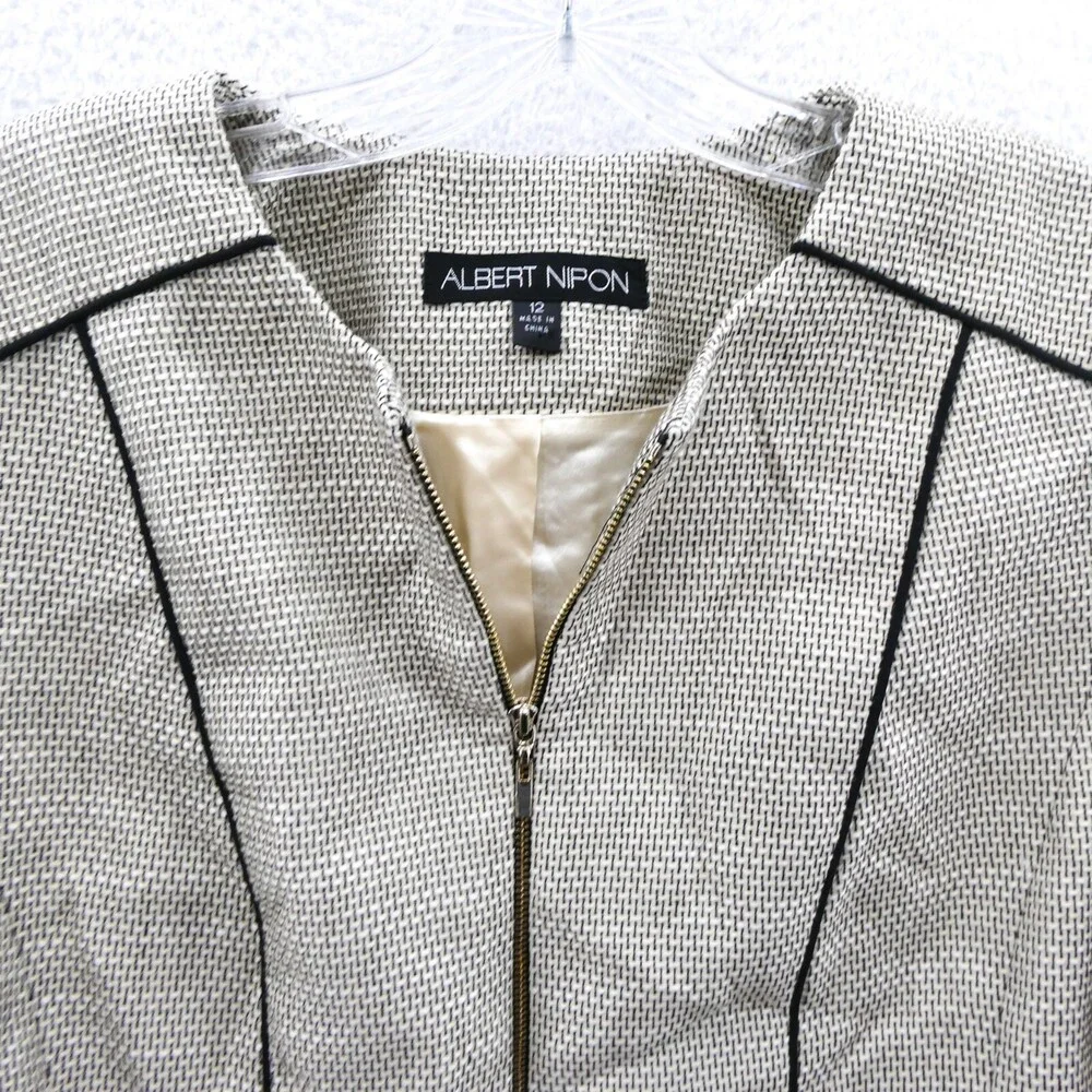 Albert Nipon Womens Size‎ 12 Full Zip Suit Jacket Long Sleeve Professional Work